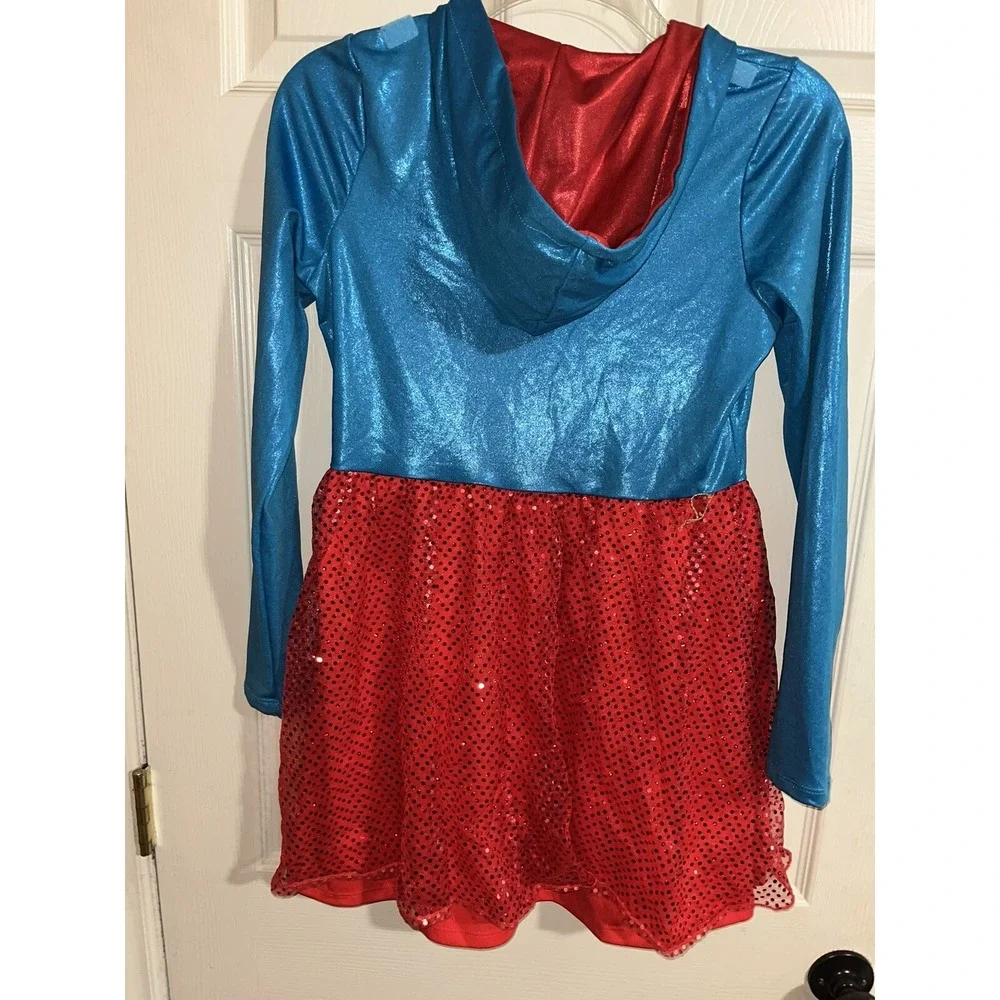 DC Comics Superman Kids Supergirl Halloween‎ Costume Hooded Dress 14-16 Cosplay